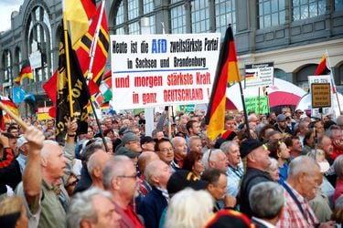 Supporters of the anti-Islam movement PEGIDA attend a demonstration in Dresden
