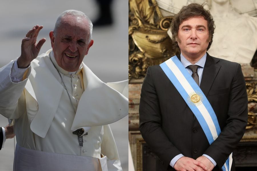 Papa Francisco y Javier Milei.