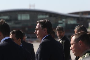 El presidente Brasileño Jair Bolsonaro llega a Chile
