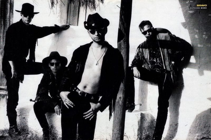 Depeche Mode en el rodaje del video de "Personal Jesus"