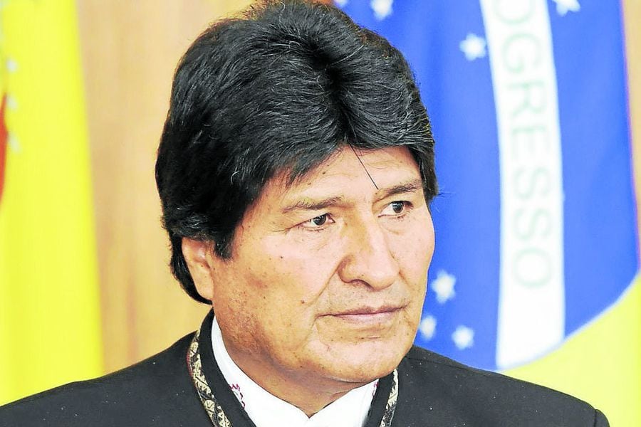 Bolivian President Evo Morales is pictured during the signing of agre