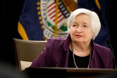 Federal Reserve Board Chairwoman Janet Yellen speaks during a news conference after the Fed releases its monetary policy decisions in Washington