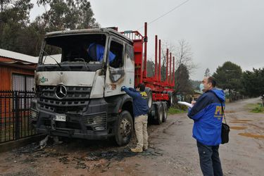 Queman camión en la comuna de Purén en la Región de la Araucanía