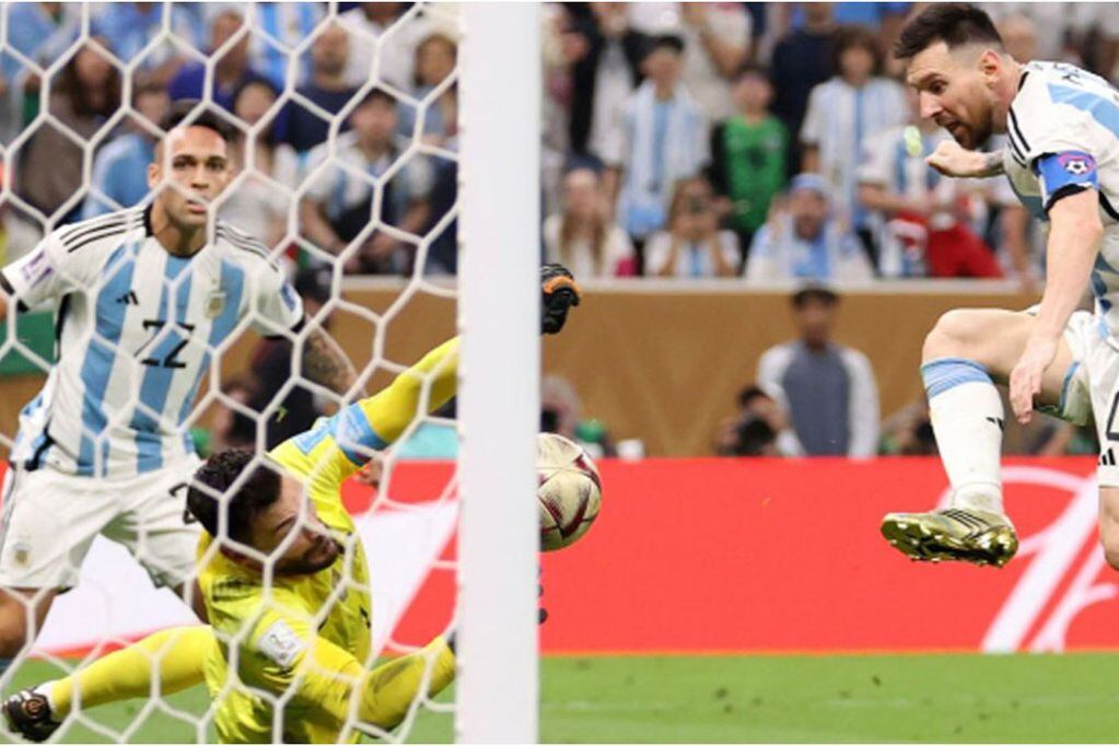 Lionel Messi y el 3-2 para Argentina.