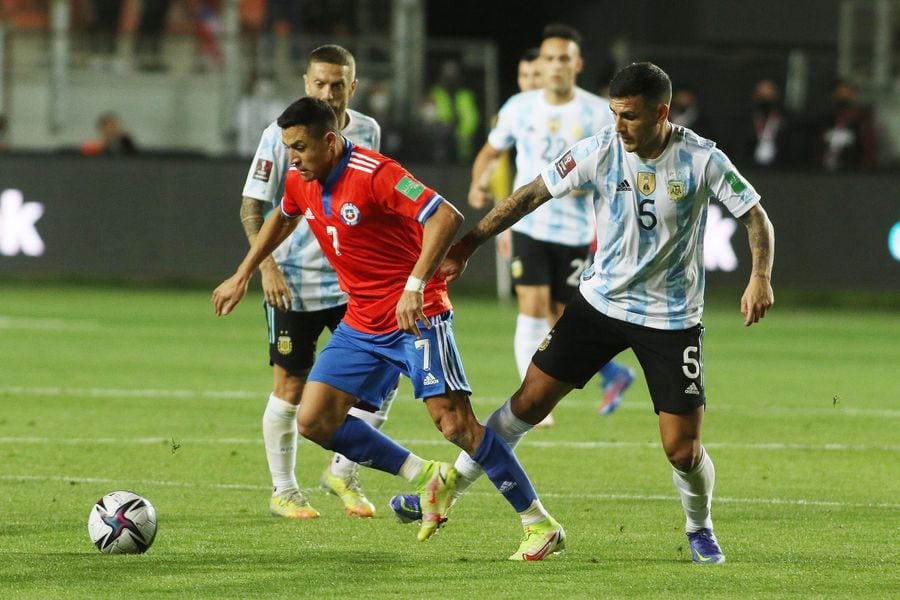 Alexis Sánchez, en el duelo entre Chile y Argentina disputado en Calama.