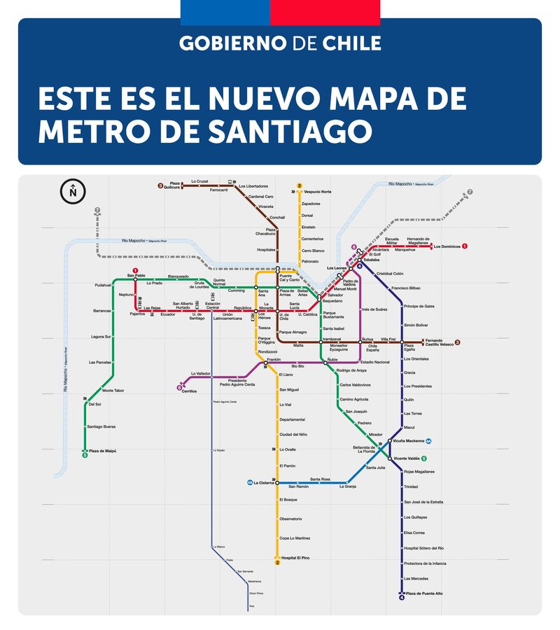 Nuevo mapa del Metro con las extensiones de las Líneas 2 y 3 - La Tercera