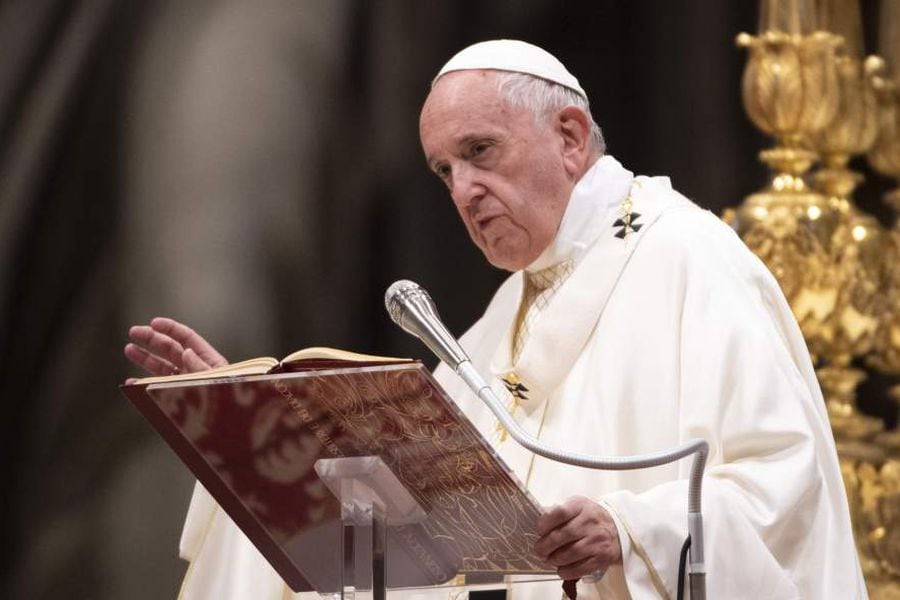 Pope Francis presides over mass