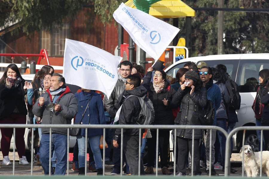 Manifestación profesores en Maipú.