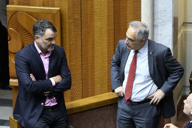 Francisco Chahuán y Javier Macaya en el Congreso.