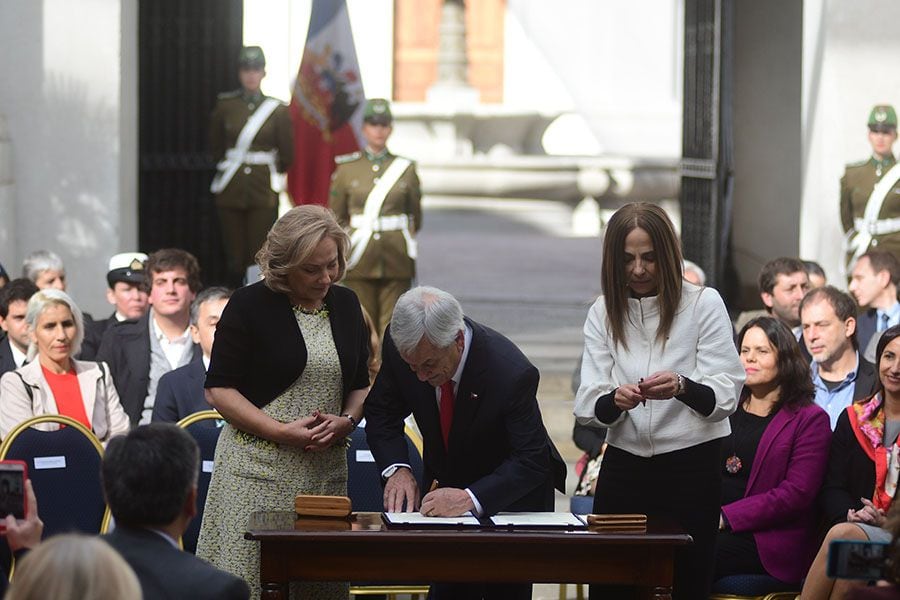 El presidente Sebastian Piñera participa de la presentación de la agenda de equidad de género del Gobierno