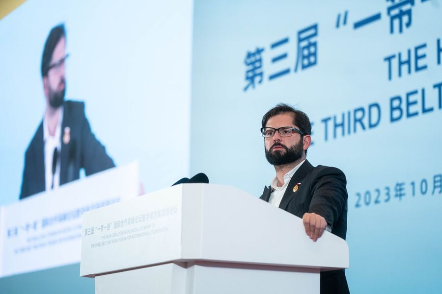 Presidente Gabriel Boric en el Foro de Alto Nivel sobre Economía Digital realizado en China.