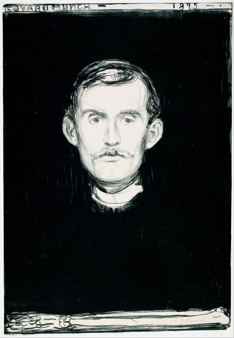 Autorretrato con brazo esquelético, Edvard Munch.
