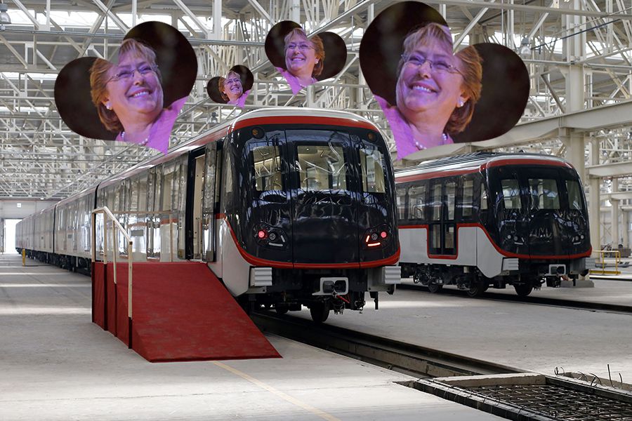 Presidenta Bachelet visita futura estacion y talleres "Los Libertadores" de la linea 3 del Metro de Santiago".