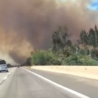 Ruta 68 se mantiene con “corte total” por incendio forestal a la altura del Lago Peñuelas