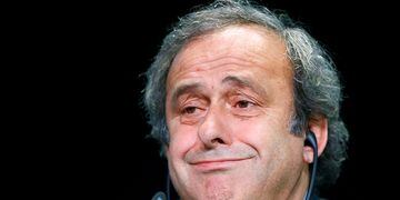 FILE PHOTO: UEFA President Platini addresses a news conference after a UEFA meeting in Zurich