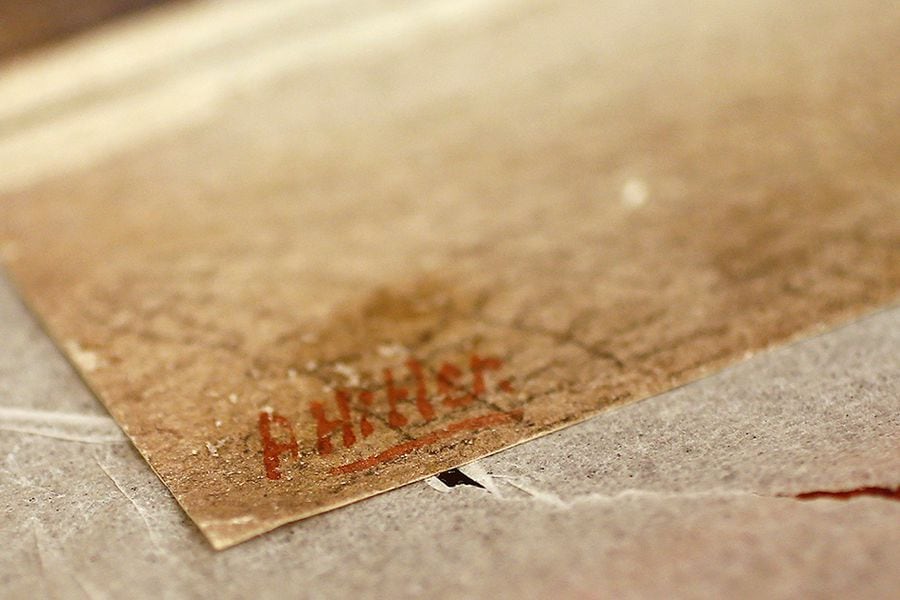 FILE PHOTO: Signature of Hitler is seen on watercolour to be auctioned in Nuremberg