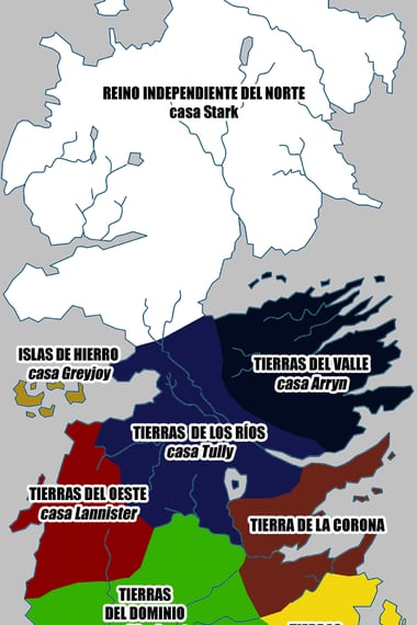 Game of Thrones: El mapa de las casas sobrevivientes de Westeros - La  Tercera