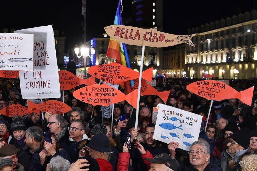 Anti-populist protest Sardines gather in Turin