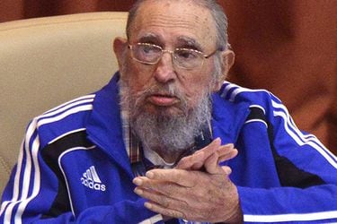 Cuba's former president Fidel Castro attends the closing ceremony of the seventh Cuban Communist Party (PCC) congress in Havana