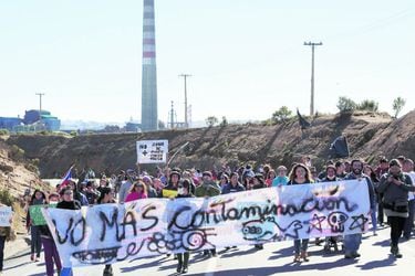 Las protestas en la zona de Quintero y Puchuncaví se repitieron en 2018. Foto: La Tercera