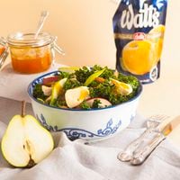 Recetas Amermeladas: ensalada invernal de kale con dressing dulce de damasco