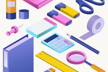 Office supply vector stationery school tools icons and accessori