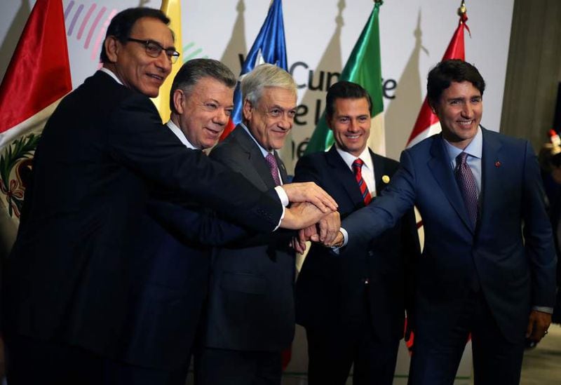 LIMA:Sebastián Piñera asiste a la reunión de los países de la Alianza del Pacífico