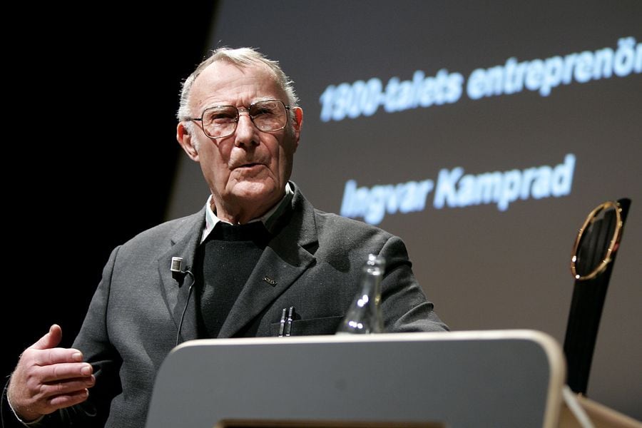 FILE PHOTO: Ingvar Kamprad, founder of Swedish multinational furniture retailer IKEA, is seen during an award ceremony in Stockholm