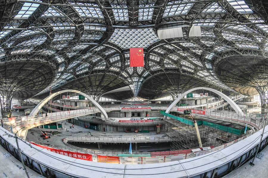 Interior view of the construction site of the main terminal co-design