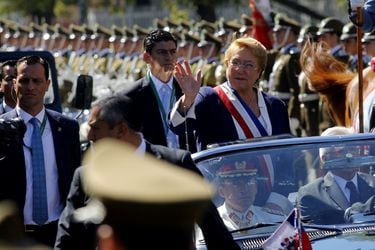 Llegada de la Presidenta saliente Michelle Bachelet y del Presidente entrante Sebastian Piñera