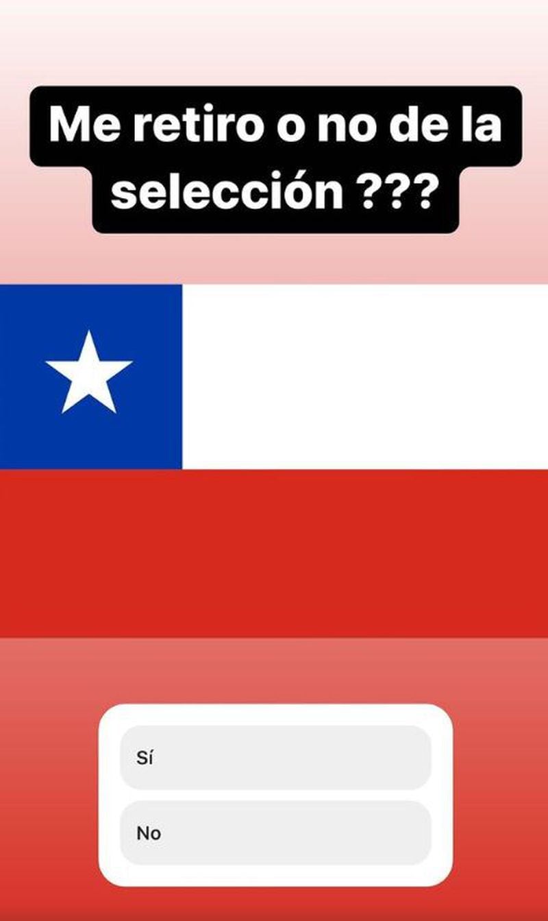 La encuesta que posteó Arturo Vidal en Instagram.