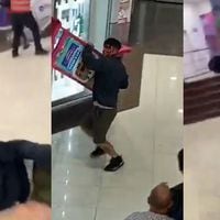Captan violento enfrentamiento entre guardias de seguridad y supuestos “mecheros” en mall de Puerto Montt
