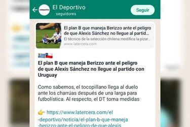 Únete y sigue el canal de Whatsapp de El Deportivo