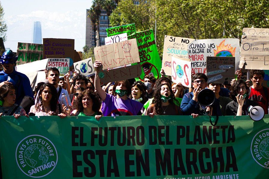 "Fridays for Future" en Santiago. (Agencia Uno)