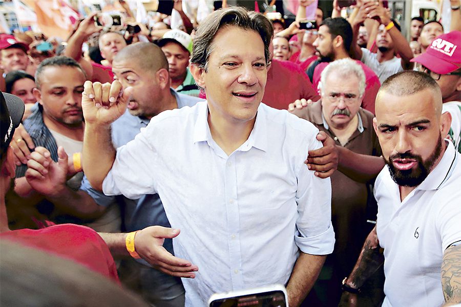 Presidential candidate Fernando Haddad of PT attends a rally campaign in Campinas