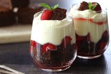 Aprende a preparar un sabroso vaso de yogurt con Brownie sin azúcar Nutra Bien!
