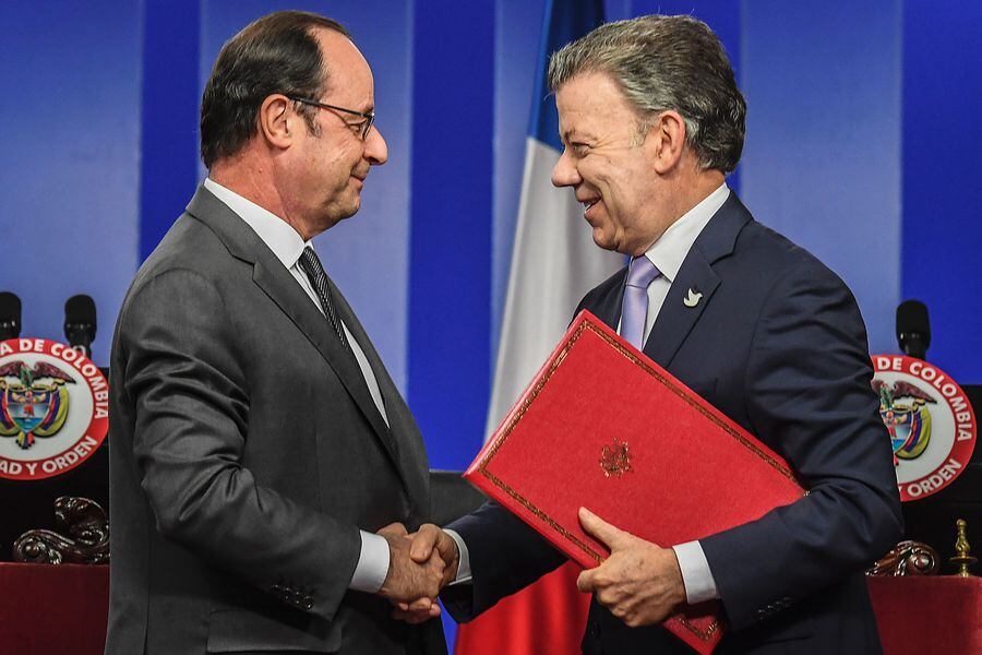 Hollande y Santos