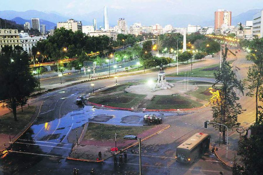 Protesta en Plaza Italia