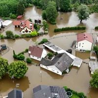 Registro de dron muestra las graves inundaciones al sur de Alemania