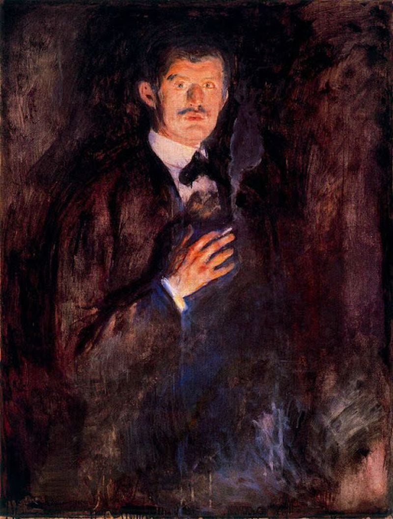 Autorretrato con cigarrillo, Edvard Munch.