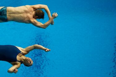 Neglia y Maillard finalizan penúltimos en el trampolín de tres metros mixto