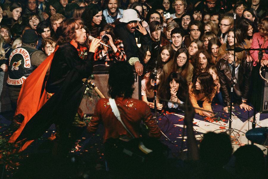 Mick Jagger on Stage at Altamont. December 6, 1969