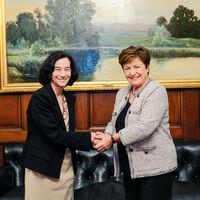 Rosanna Costa y el consejo del BC se reúnen con la directora gerente del FMI