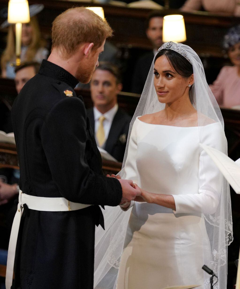 Meghan Markle y el Príncipe Harry en su boda