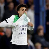 Un gol con dedicatoria: Luis Díaz convierte en el Liverpool y pide la liberación de su padre secuestrado