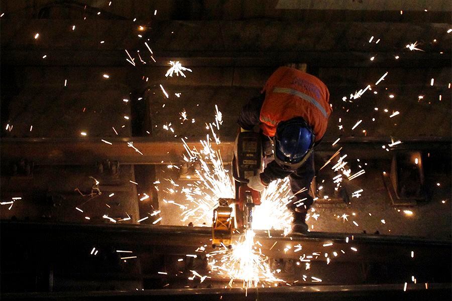 Arreglos en riel de la Línea 4 de Metro