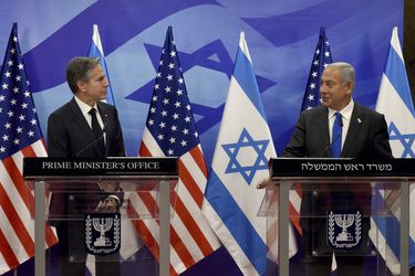 Blinken reafirma necesidad de una solución de dos Estados tras reunirse con Netanyahu