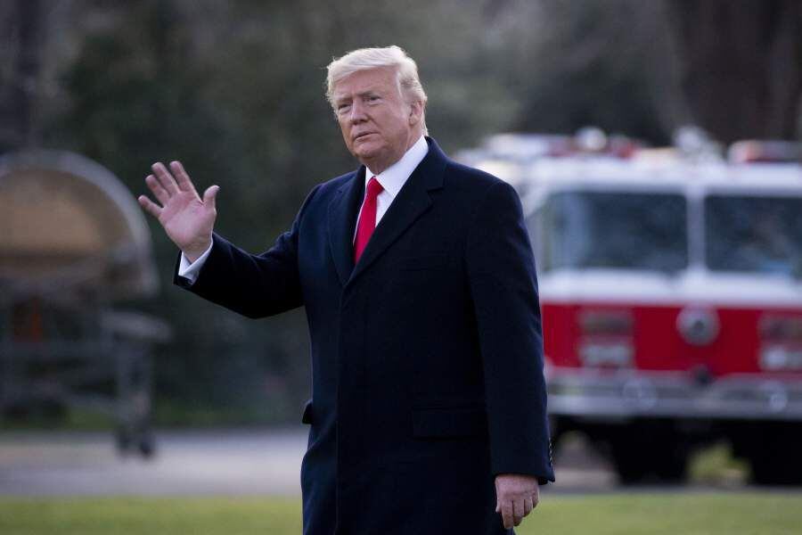 US President Donald J. Trump departs the White House