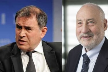 Stiglitz y Roubini advierten sombrío panorama económico y afirman que el capitalismo podría recibir una paliza