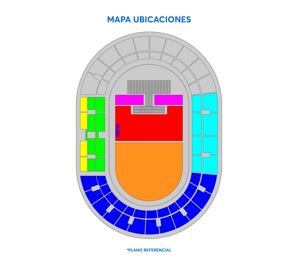 Referencia de ubicaciones para el concierto de Backstreet Boys en Chile. Foto TicketMaster